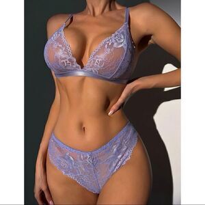 Sexy Sheer Floral Lace Lingerie Set